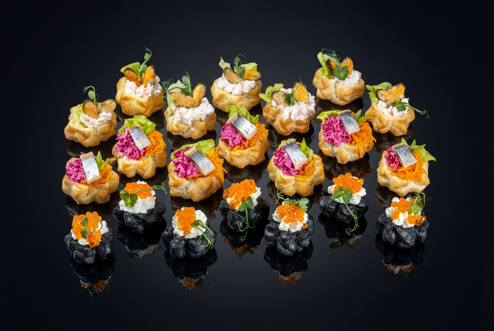 Профитроли с морепродуктами, 21 шт