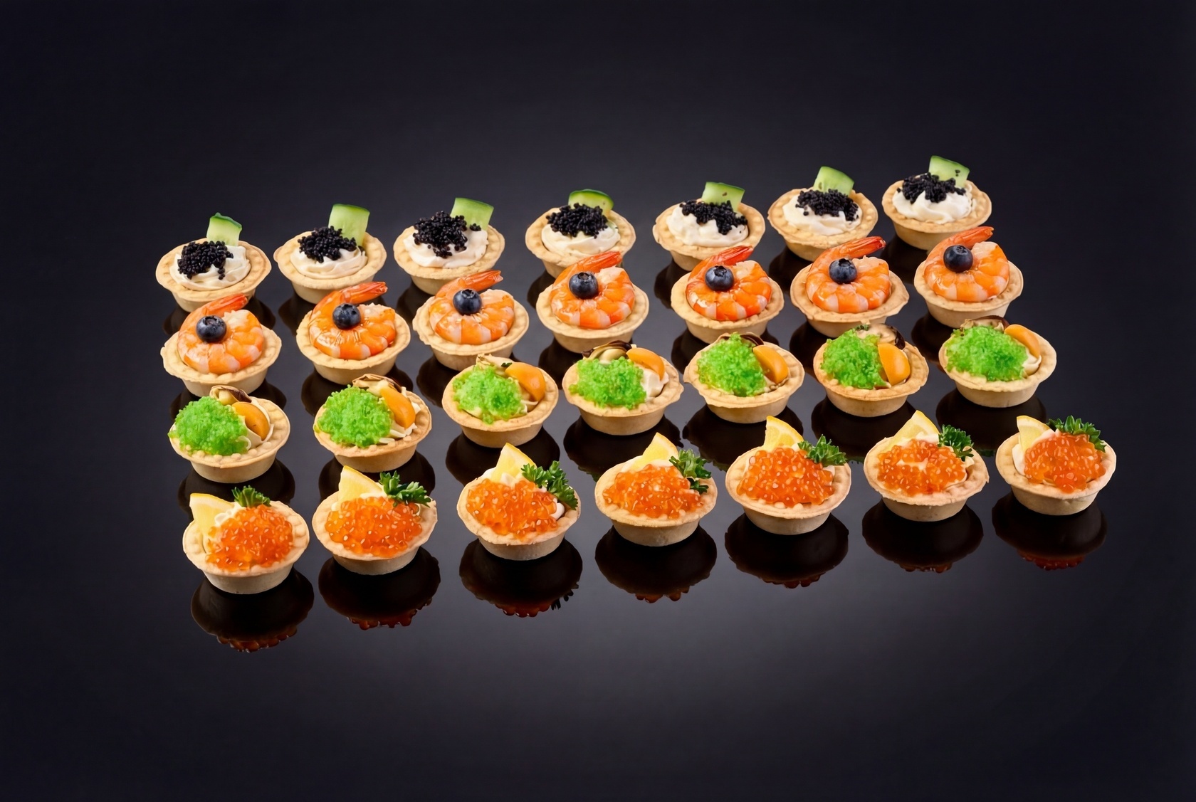 Тарталетки с морепродуктами