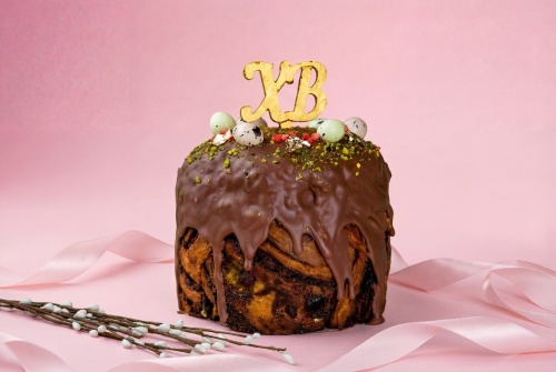 Премиальный кулич-краффин с начинкой "Дубайский шоколад"