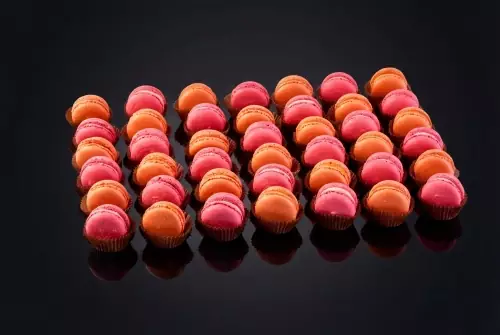 Мини макаронс "Апельсин" и "Личи", 42 шт