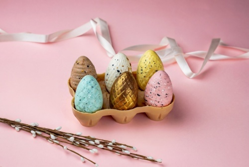 Пасхальный набор шоколадных яиц на подставке в подарочной упаковке - #4