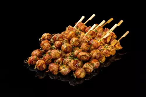 Дуэт в беконе (картофель + курица)