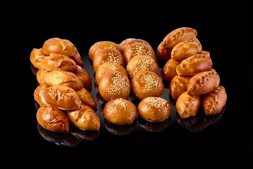 Ассорти мини-пирожков с мясом, курицей и семгой #5