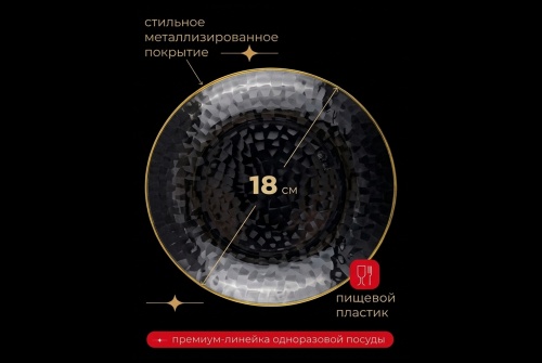 Тарелки пластиковые прозрачные "Кристалл", 18 cм