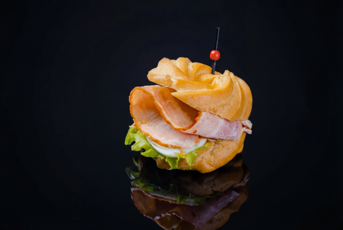 Сет бейгл профитролей с беконом, с курицей и с овощами гриль, 15 шт - #4