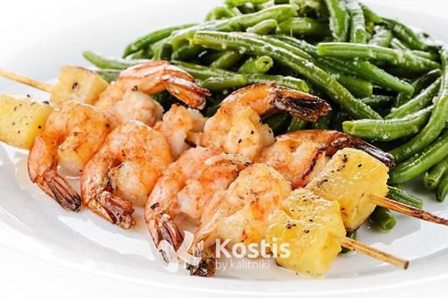 Креветки гриль (Стручковая фасоль)