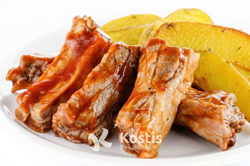 Свиные ребрышки (Стручковая фасоль)